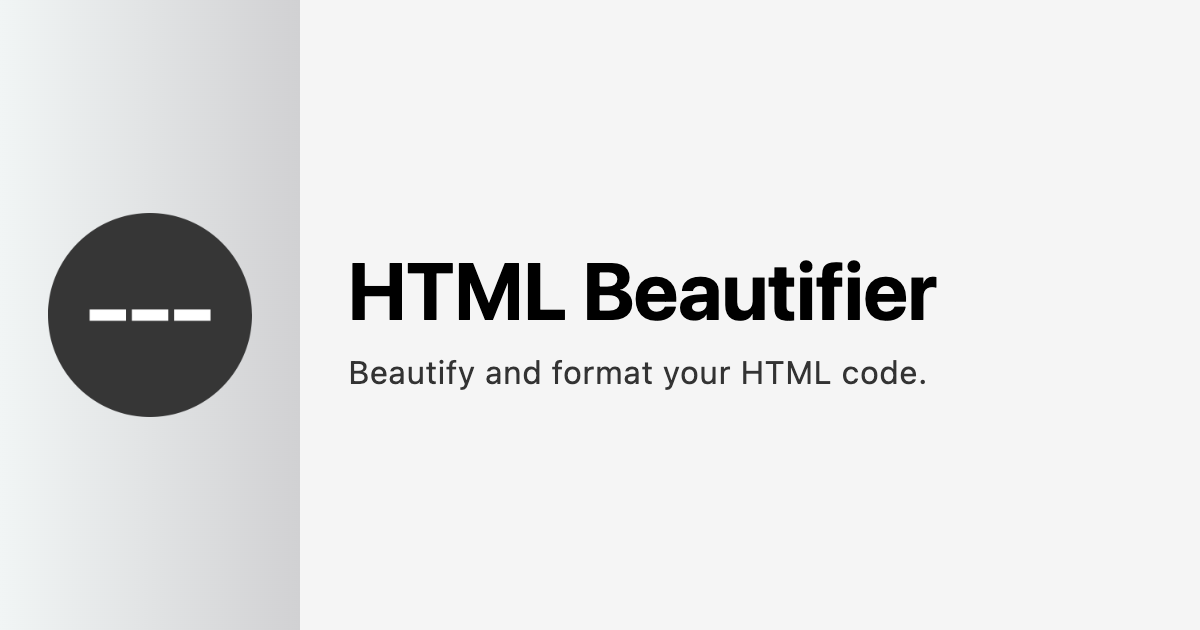 HTML Beautifier - HTML Formatter